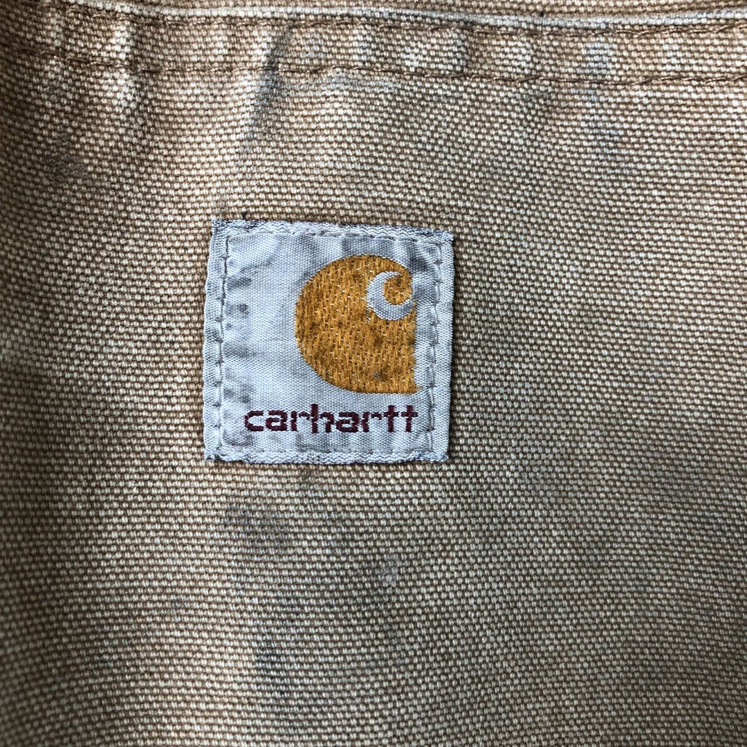 Carhartt Active Jacket Duck Full Zip Hoodie Men's L size cotton Beige type Vintage Second Hand