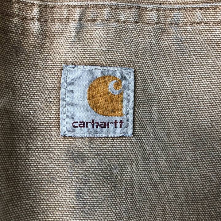 Carhartt Active Jacket Duck Full Zip Hoodie Men's L size cotton Beige type Vintage Second Hand