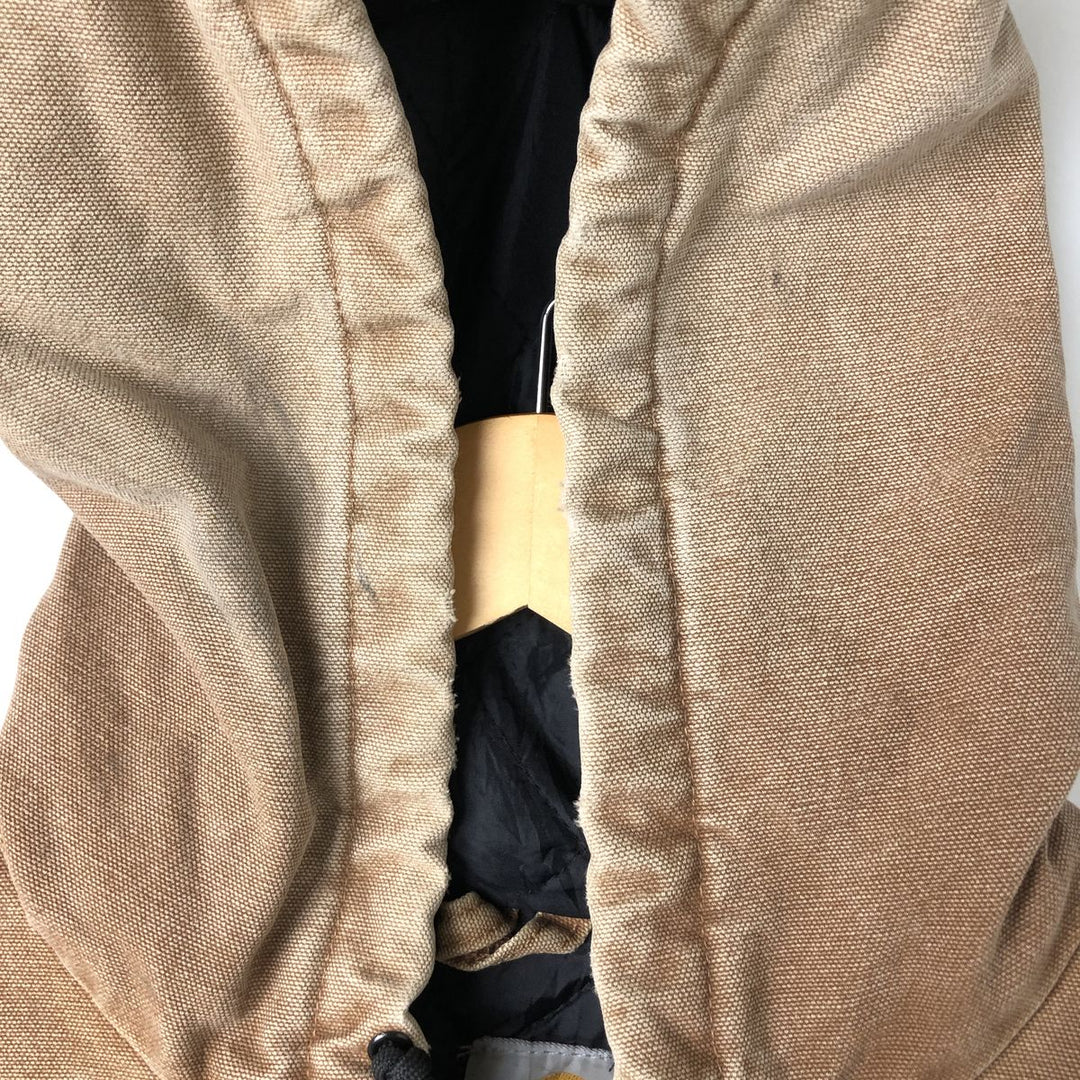 Carhartt Active Jacket Duck Full Zip Hoodie Men's L size cotton Beige type Vintage Second Hand