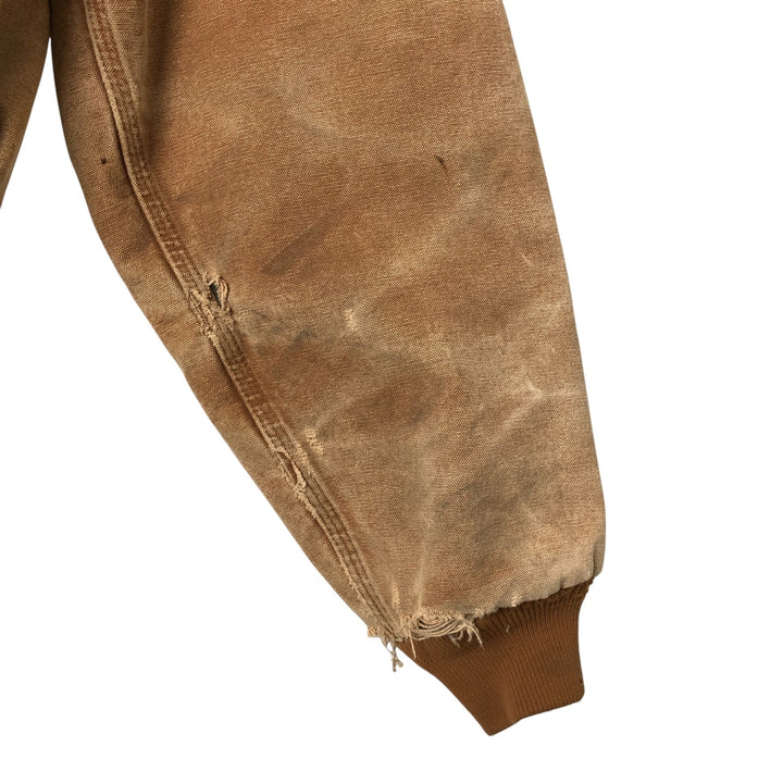 Carhartt Active Jacket Duck Full Zip Hoodie Men's L size cotton Beige type Vintage Second Hand