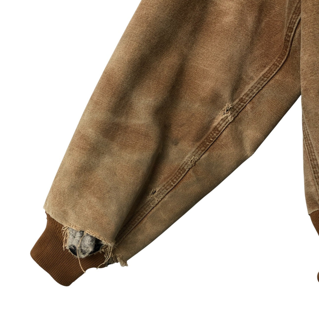 Carhartt Active Jacket Duck Full Zip Hoodie Men's L size cotton Beige type Vintage Second Hand