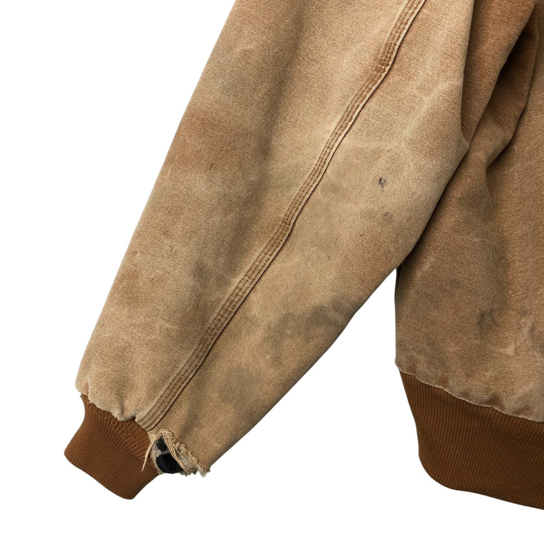 Carhartt Active Jacket Duck Full Zip Hoodie Men's L size cotton Beige type Vintage Second Hand