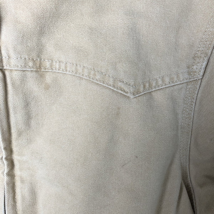 00'S Carhartt Santa Fe Jacket Duck Work Blouson Men's S size cotton Beige type Vintage Second Hand