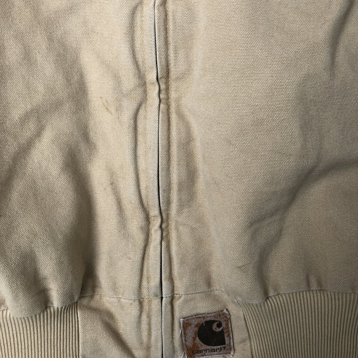 00'S Carhartt Santa Fe Jacket Duck Work Blouson Men's S size cotton Beige type Vintage Second Hand