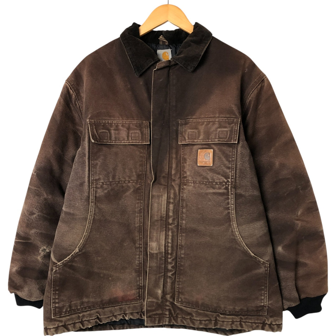 Carhartt Traditional Coat Duck Work Jacket Men's L size cotton brown type Vintage Second Hand