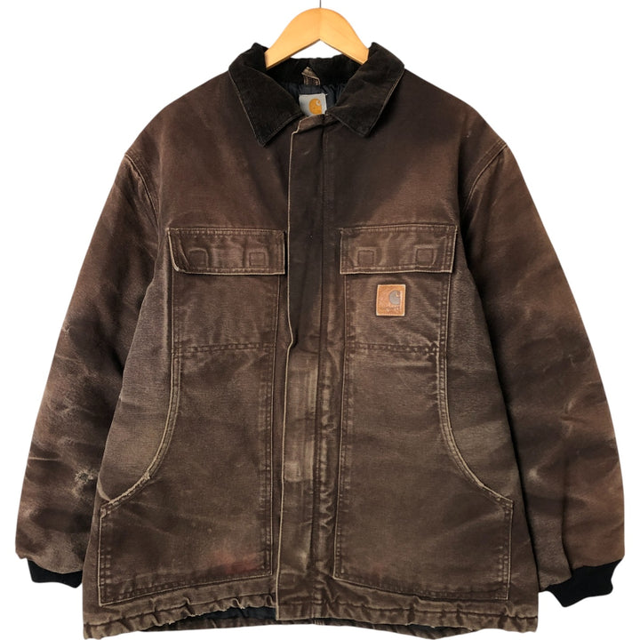 Carhartt Traditional Coat Duck Work Jacket Men's L size cotton brown type Vintage Second Hand
