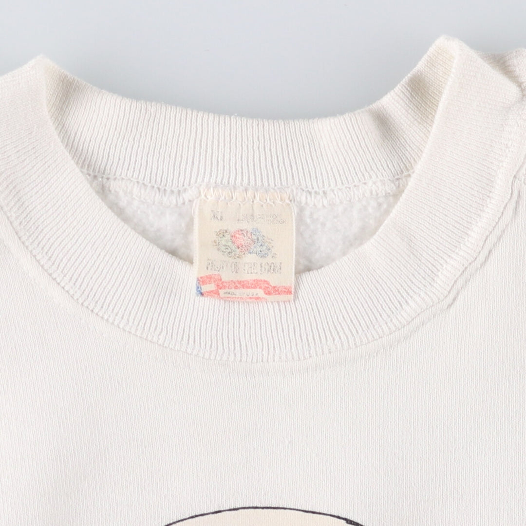 90'S Fruit of the Loom Desert Storm Eagle Pattern Print Sweatshirt, Made in USA, Men's XL cotton white type Vintage Second Hand