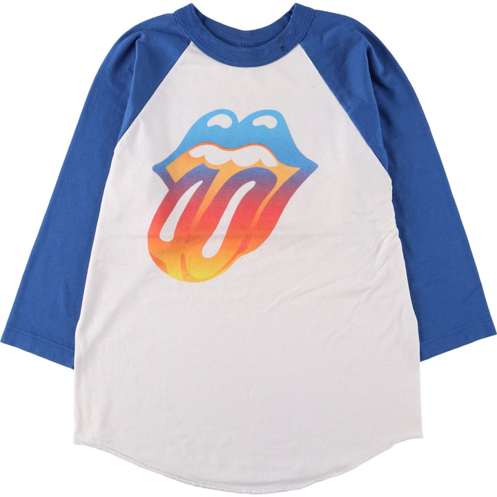 00'S AUGUSTA THE ROLLING STONES Band 3/4 Sleeve Raglan T-Shirt Men's M cotton white type Vintage Second Hand