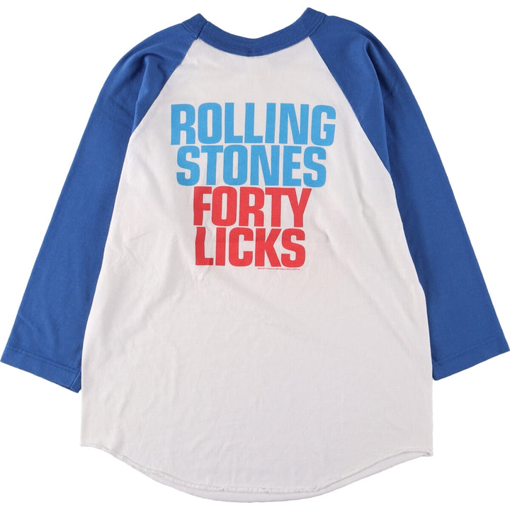 00'S AUGUSTA THE ROLLING STONES Band 3/4 Sleeve Raglan T-Shirt Men's M cotton white type Vintage Second Hand