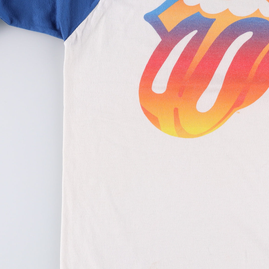 00'S AUGUSTA THE ROLLING STONES Band 3/4 Sleeve Raglan T-Shirt Men's M cotton white type Vintage Second Hand