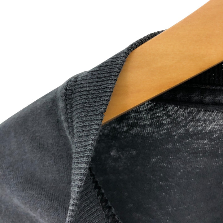 00'S Gildan Fire Pattern Skull Pattern Message Long T-shirt Long T Men's M size cotton black type Vintage Second Hand