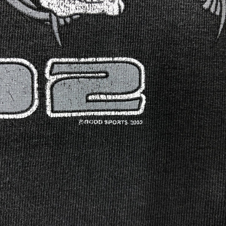 00'S Eagle Pattern Skull Pattern Long T-shirt Men's L size unclear black type Vintage Second Hand