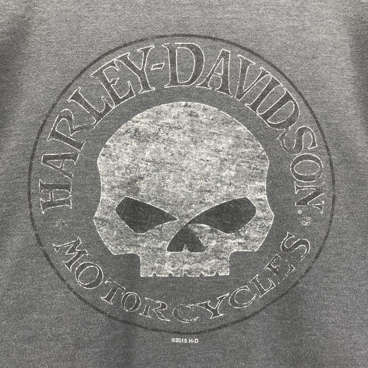 Harley-Davidson Skull Pattern Long T-shirt, Men's L size cotton gray type Vintage Second Hand
