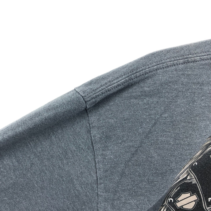Harley-Davidson Skull Pattern Long T-shirt, Men's L size cotton gray type Vintage Second Hand