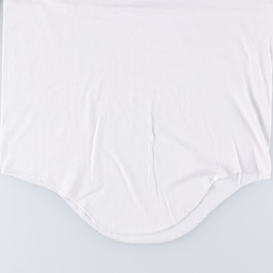 90'S STEDMAN Cut-off Advertising 3/4 Sleeve Raglan T-Shirt Made in USA Men's M polyester white type Vintage Second Hand