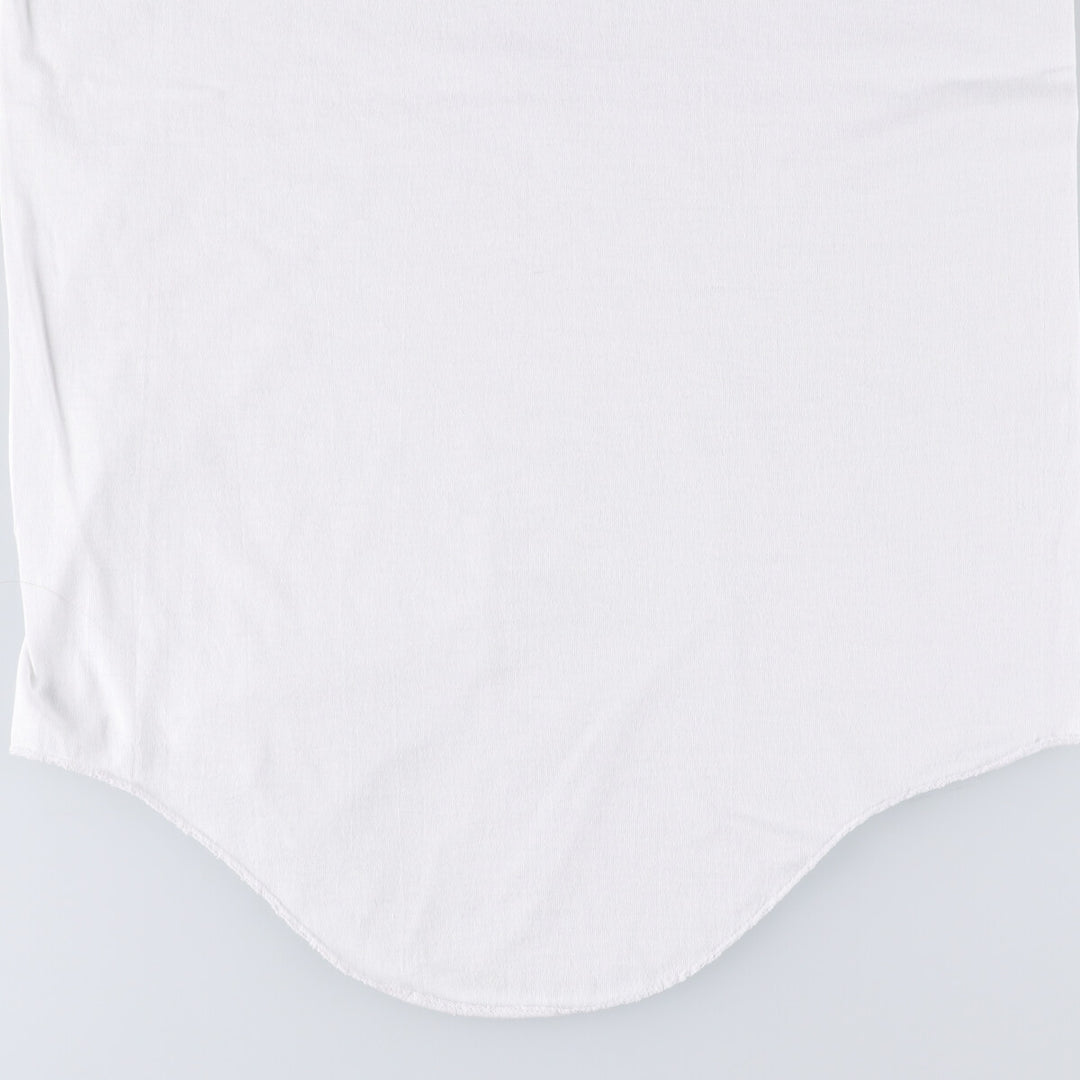 90'S STEDMAN Cut-off Advertising 3/4 Sleeve Raglan T-Shirt Made in USA Men's M polyester white type Vintage Second Hand
