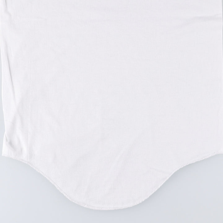 90'S STEDMAN Cut-off Advertising 3/4 Sleeve Raglan T-Shirt Made in USA Men's M polyester white type Vintage Second Hand