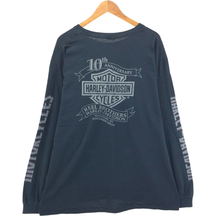 Big size Harley-Davidson long T-shirt, men's XXXL equivalent unclear black type Vintage Second Hand