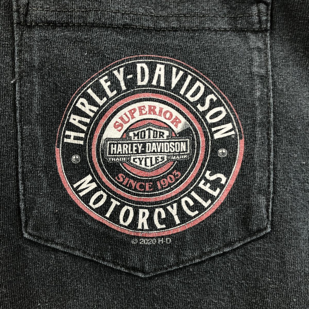 Big size Harley-Davidson long T-shirt, men's XXXL equivalent unclear black type Vintage Second Hand