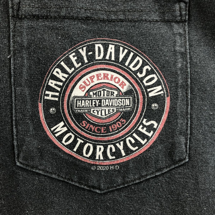 Big size Harley-Davidson long T-shirt, men's XXXL equivalent unclear black type Vintage Second Hand