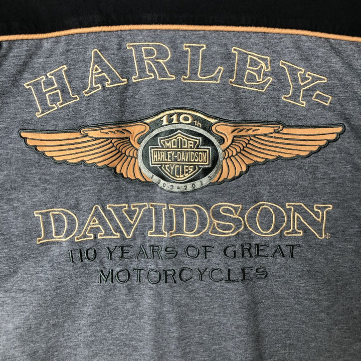 Harley-Davidson Long Sleeve T-Shirt, Men's XL Size cotton black type Vintage Second Hand