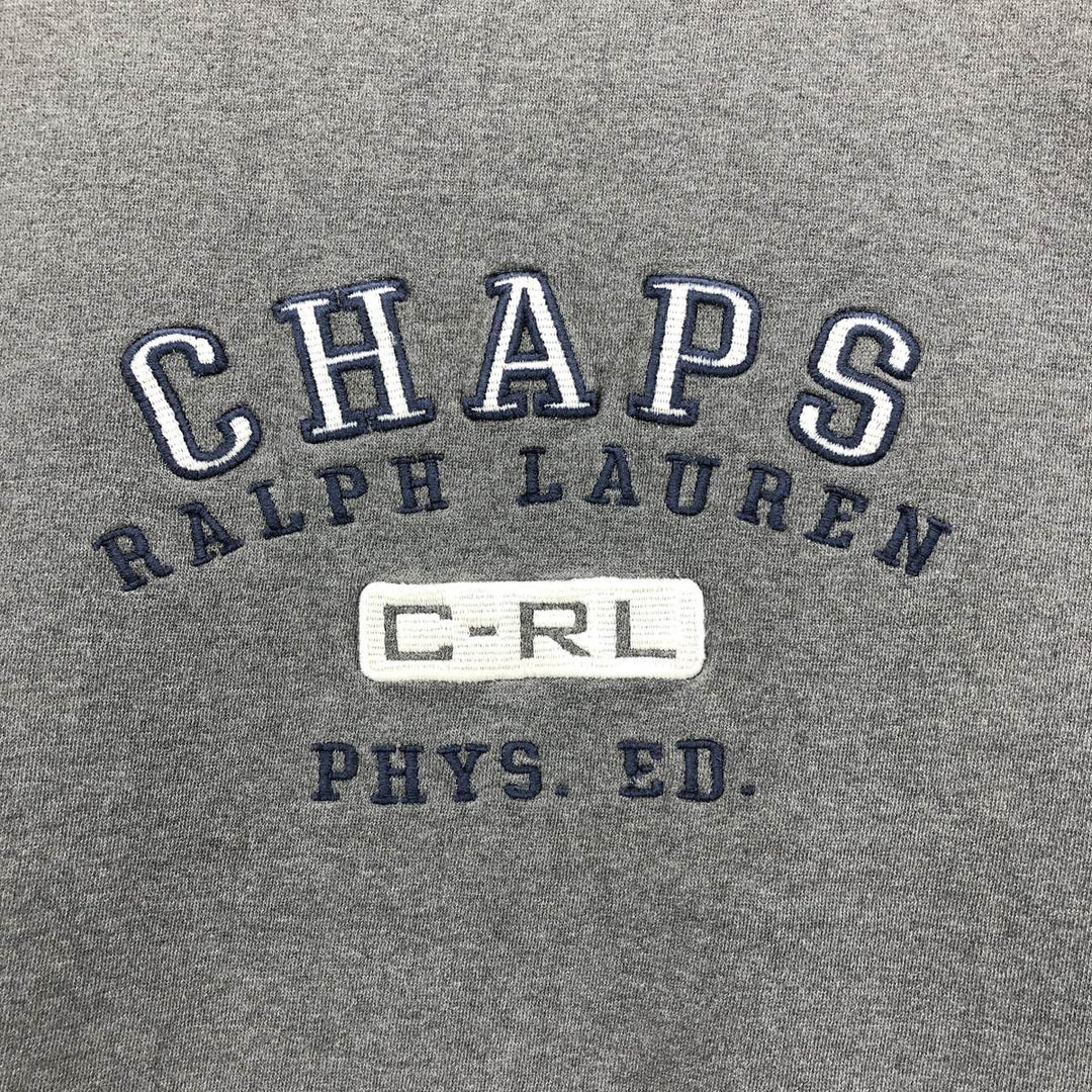 90'S Ralph Lauren CHAPS logo sweatshirt, men's size L, vintage cotton gray type Vintage Second Hand
