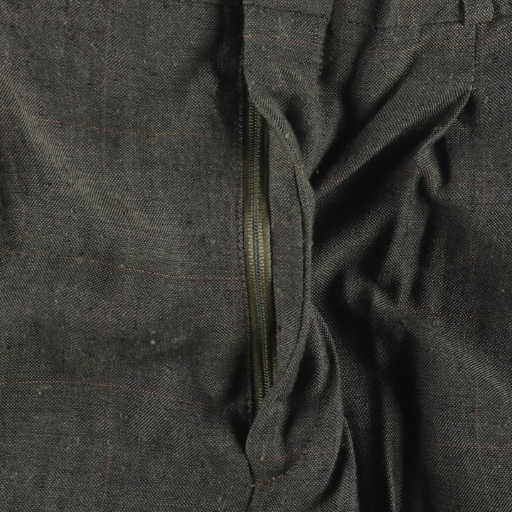 Check Pattern Two-pleat Wide Leg Slacks Men's Size W32 unclear gray type Vintage Second Hand