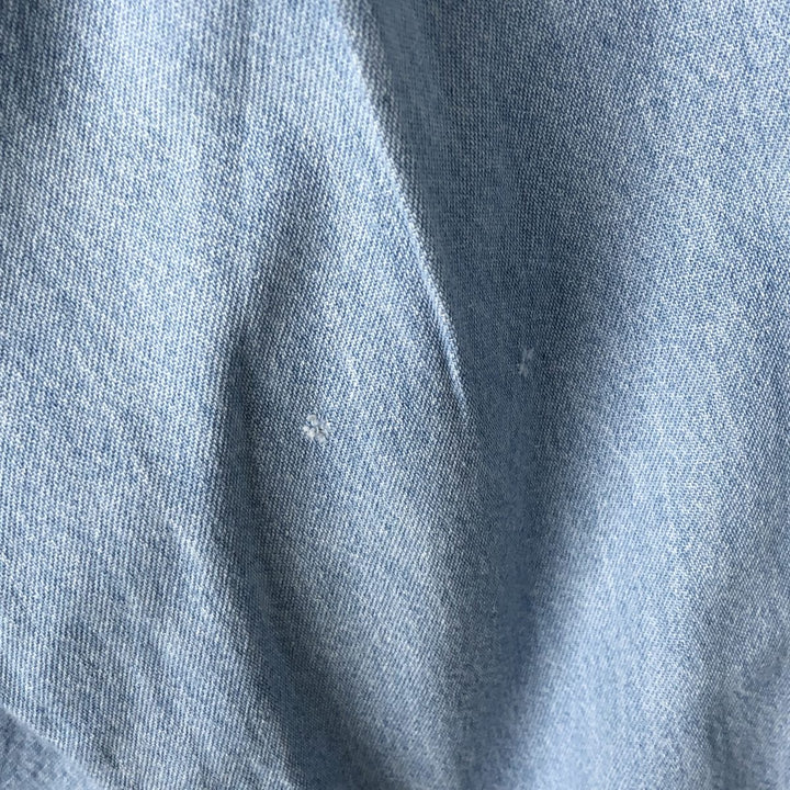 90'S Timberland WEATHERGEAR Long Sleeve Denim Shirt Men's Medium Vintage cotton Blue type light blue Vintage Second Hand