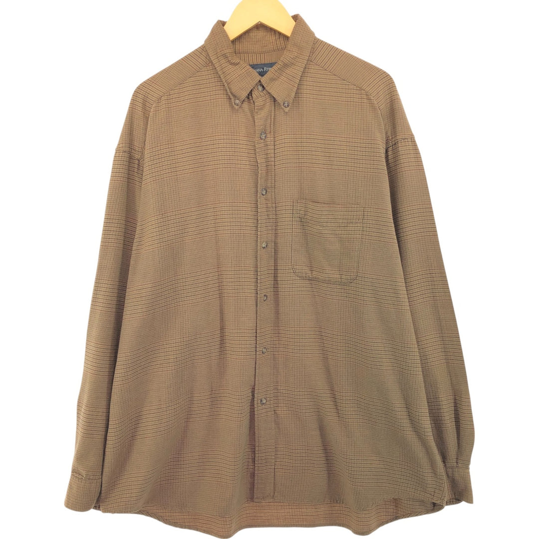 00'S Banana Republic Gun Club Check Long Sleeve Button-Down Check Shirt Men's XL cotton brown type Vintage Second Hand