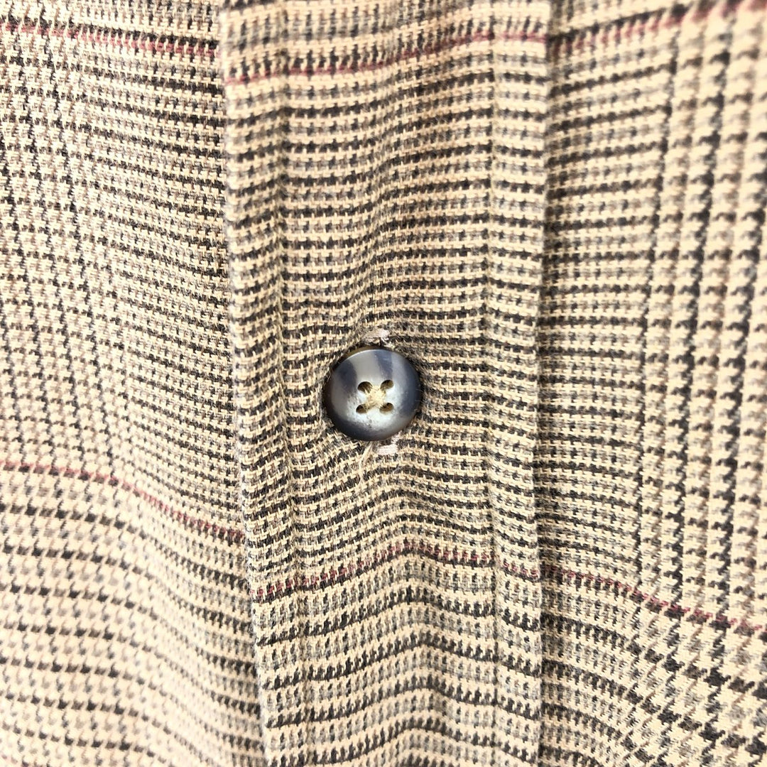 00'S Banana Republic Gun Club Check Long Sleeve Button-Down Check Shirt Men's XL cotton brown type Vintage Second Hand