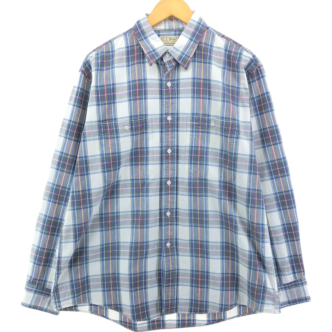 80'S LLBean Long Sleeve Check Shirt Made in USA Men's Size L Vintage cotton multicolor Vintage Second Hand