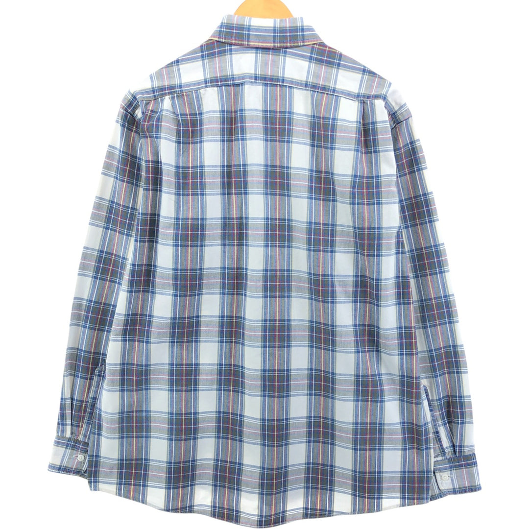 80'S LLBean Long Sleeve Check Shirt Made in USA Men's Size L Vintage cotton multicolor Vintage Second Hand