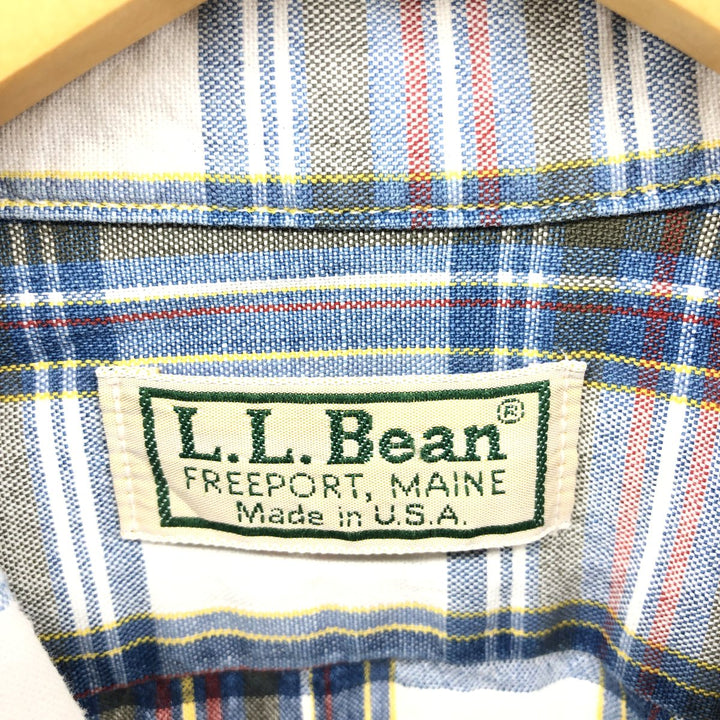 80'S LLBean Long Sleeve Check Shirt Made in USA Men's Size L Vintage cotton multicolor Vintage Second Hand