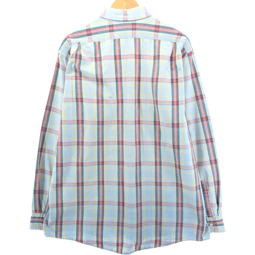 80'S LLBean Long Sleeve Check Shirt Made in USA Men's XL Vintage cotton multicolor Vintage Second Hand