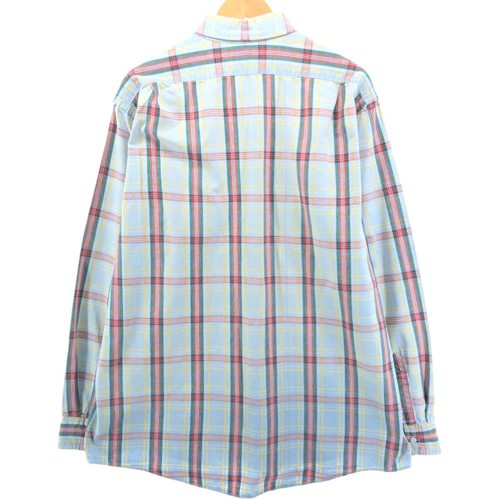 80'S LLBean Long Sleeve Check Shirt Made in USA Men's XL Vintage cotton multicolor Vintage Second Hand