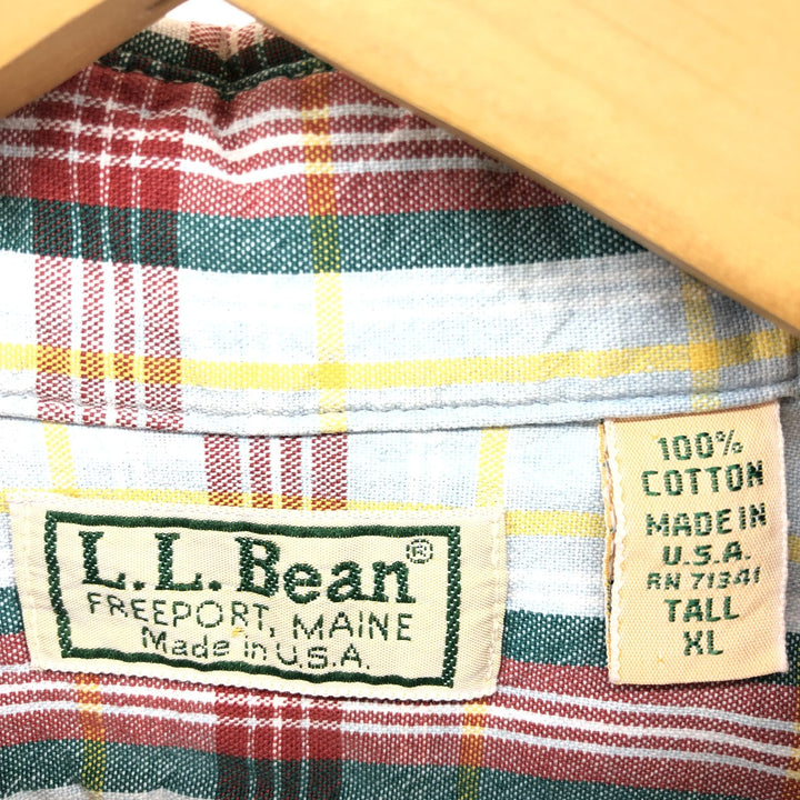 80'S LLBean Long Sleeve Check Shirt Made in USA Men's XL Vintage cotton multicolor Vintage Second Hand