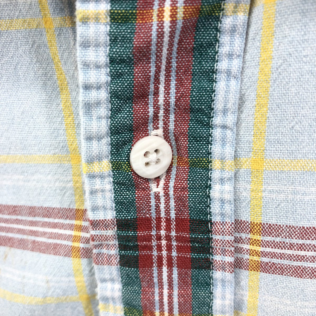80'S LLBean Long Sleeve Check Shirt Made in USA Men's XL Vintage cotton multicolor Vintage Second Hand