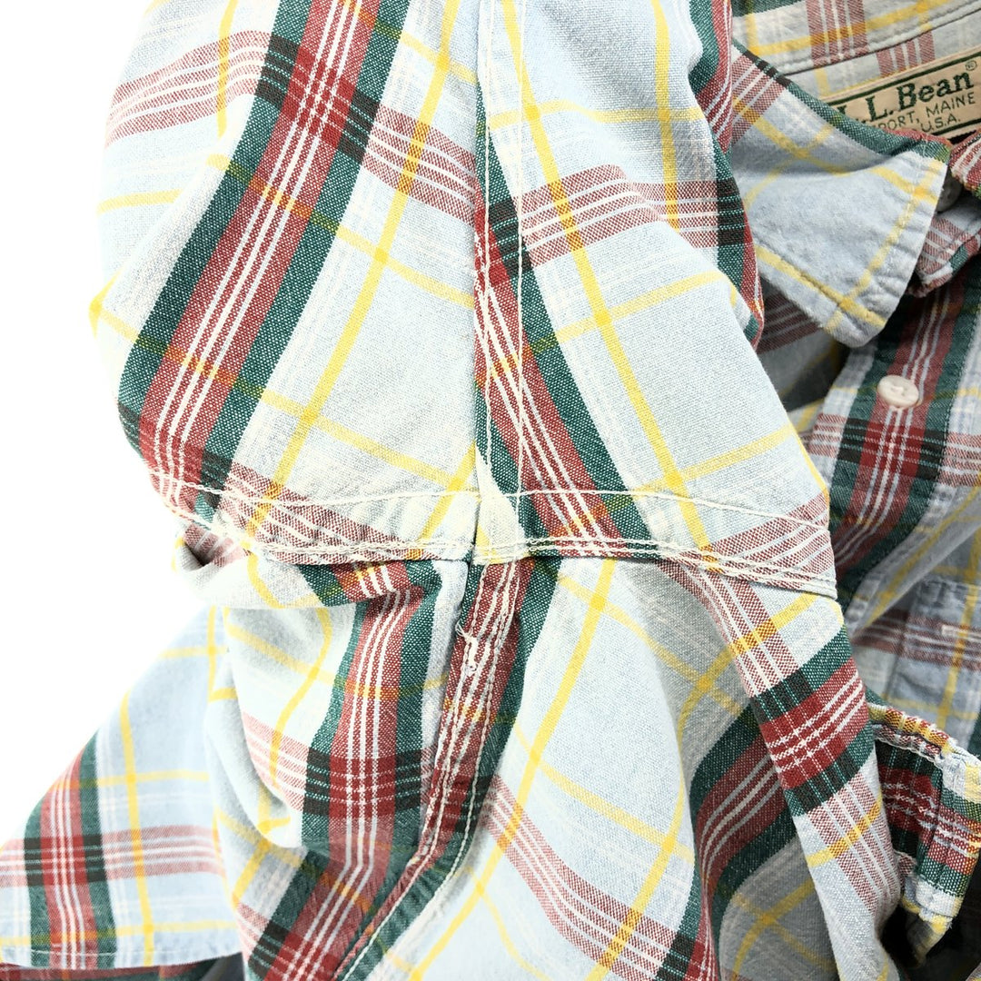 80'S LLBean Long Sleeve Check Shirt Made in USA Men's XL Vintage cotton multicolor Vintage Second Hand