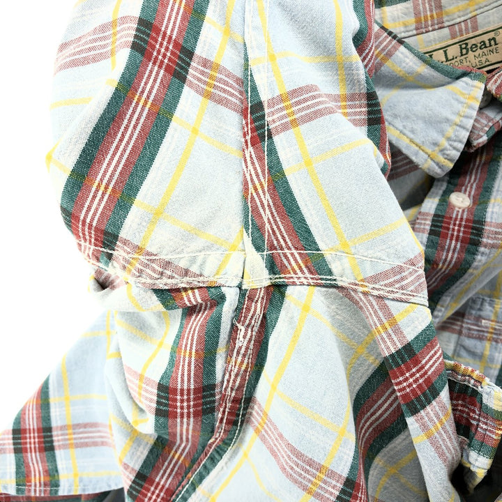 80'S LLBean Long Sleeve Check Shirt Made in USA Men's XL Vintage cotton multicolor Vintage Second Hand