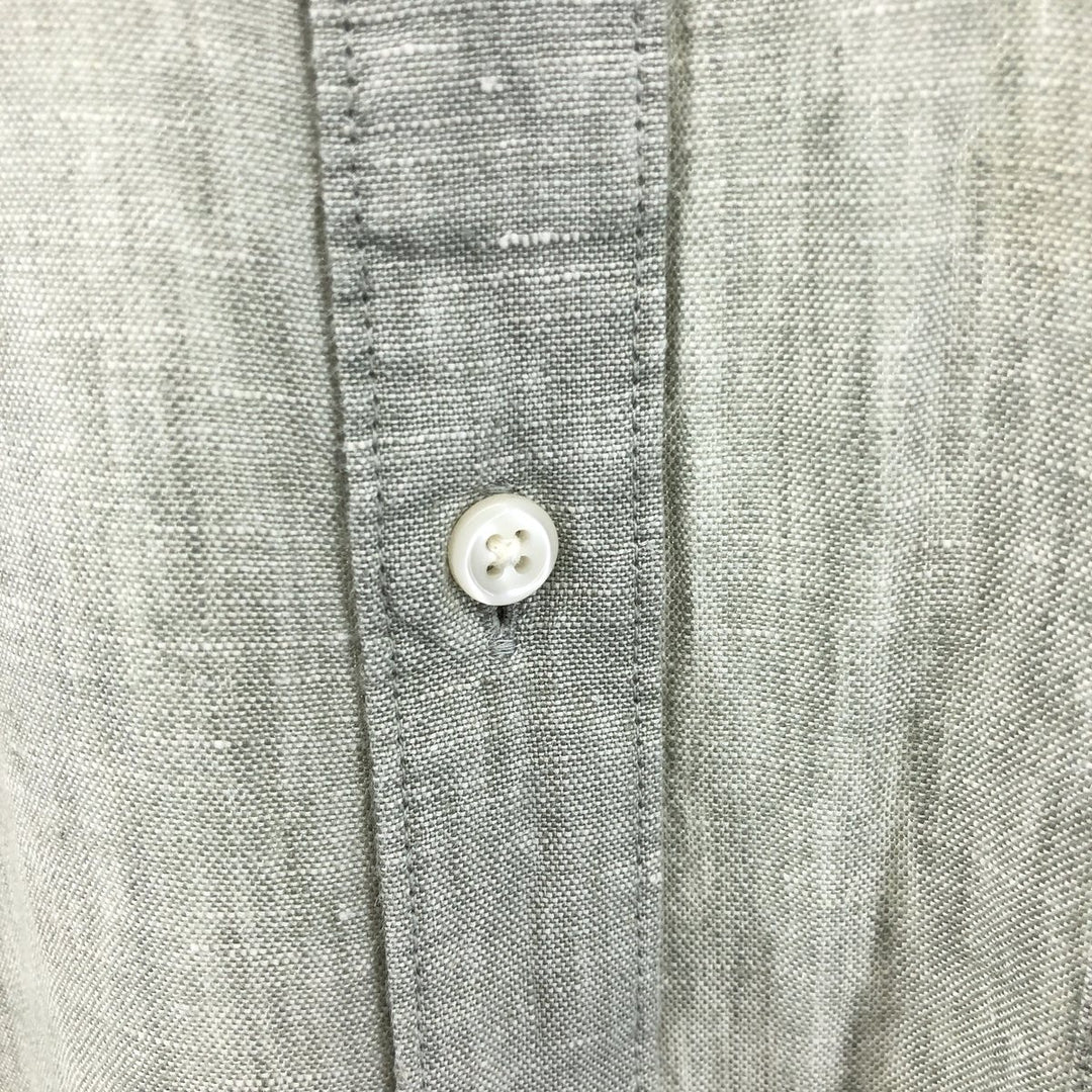J.Crew Vintage long sleeve linen button-down shirt, men's size L linen green type Vintage Second Hand