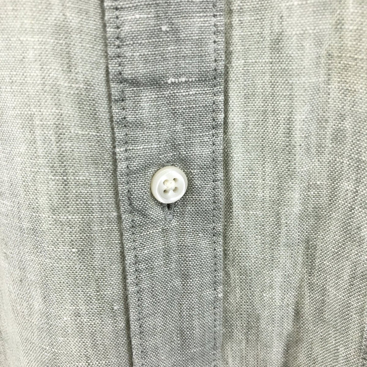 J.Crew Vintage long sleeve linen button-down shirt, men's size L linen green type Vintage Second Hand