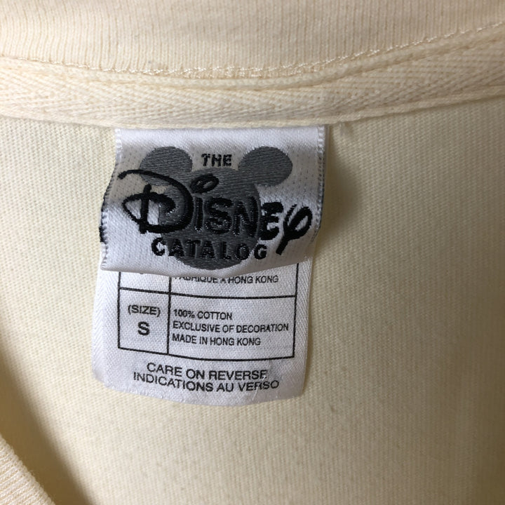 90'S DISNEY CATALOG BAMBI Henley neck character embroidered long T-shirt long T women's size S vintage cotton yellow type Vintage Second Hand