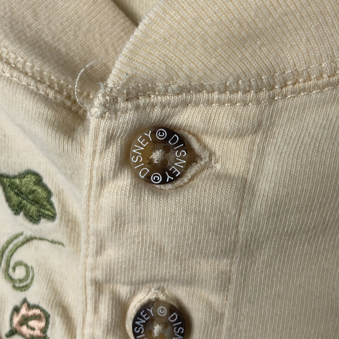 90'S DISNEY CATALOG BAMBI Henley neck character embroidered long T-shirt long T women's size S vintage cotton yellow type Vintage Second Hand