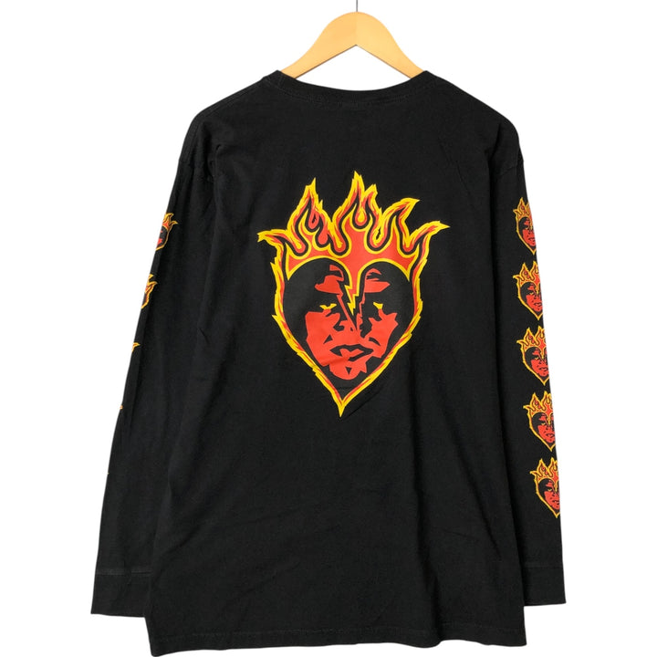 OBEY Back Print Long T-Shirt Long T Women's Size L cotton black type Vintage Second Hand
