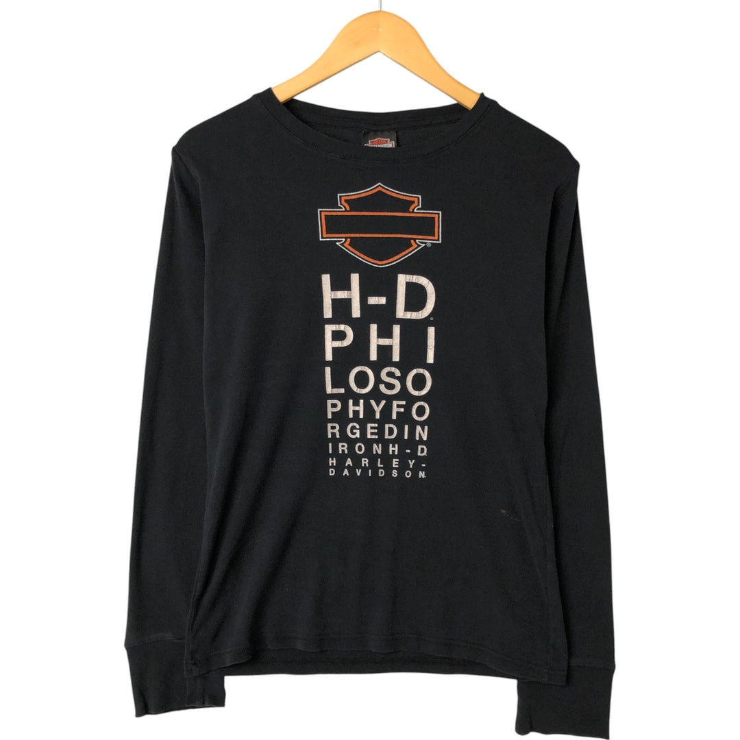 Harley-Davidson Long Sleeve T-Shirt for Women (Size M) cotton black type Vintage Second Hand