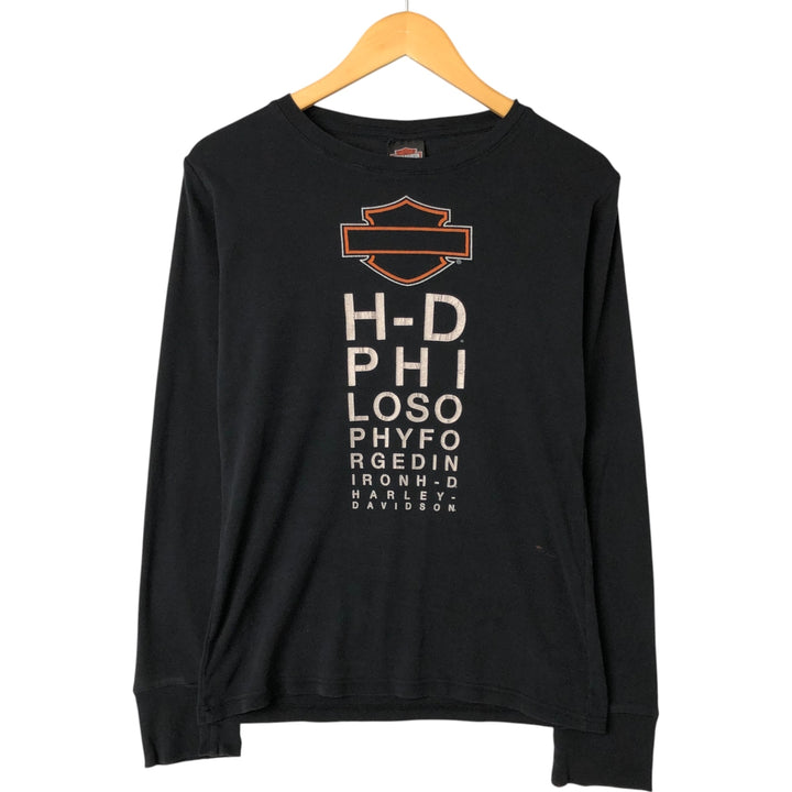 Harley-Davidson Long Sleeve T-Shirt for Women (Size M) cotton black type Vintage Second Hand