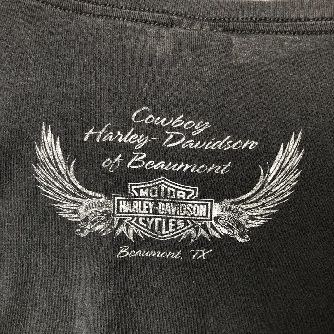 Harley-Davidson Long Sleeve T-Shirt for Women (Size M) cotton black type Vintage Second Hand