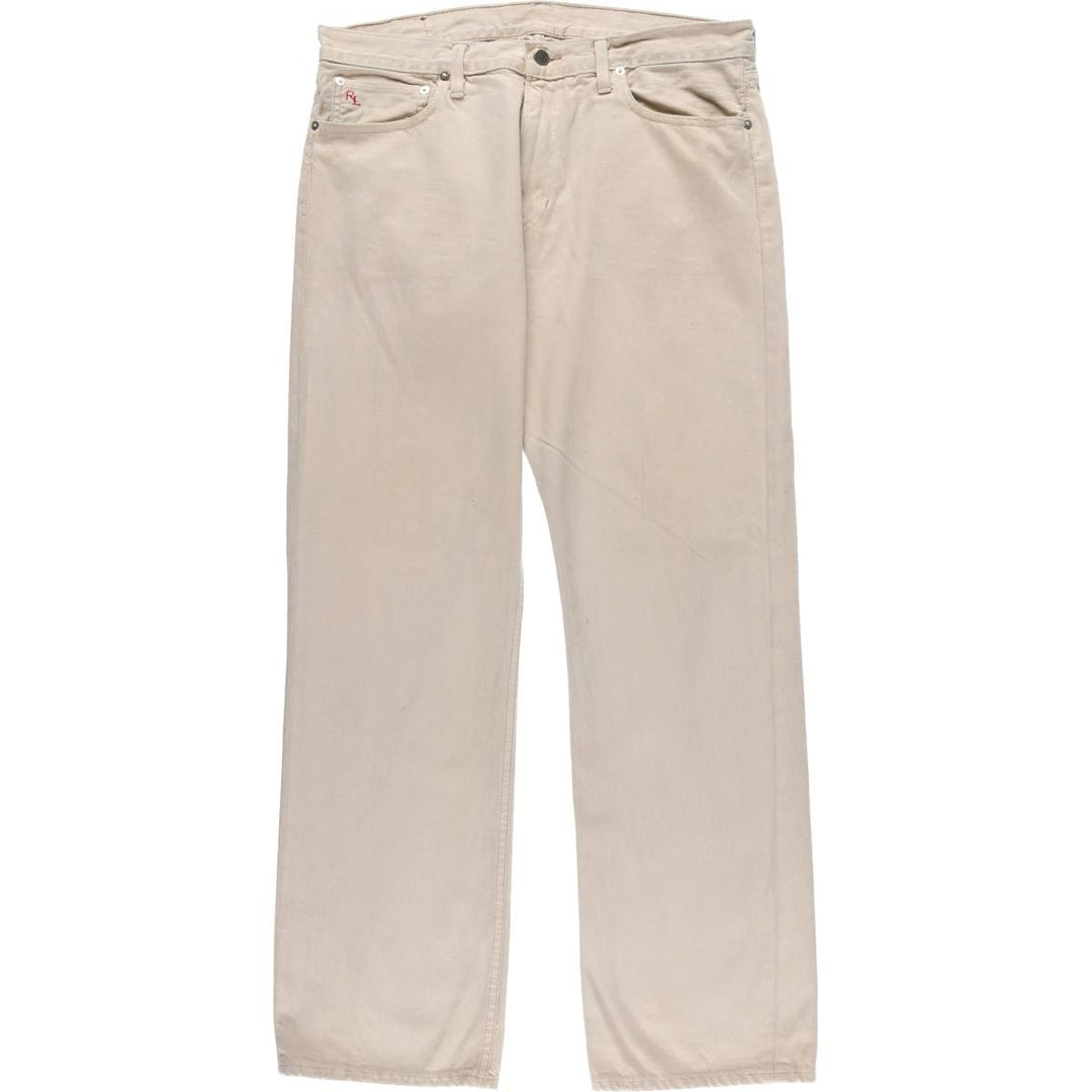 Ralph Lauren POLO RALPH LAUREN straight denim pants for men, W36 equivalent cotton Beige type Vintage Second Hand