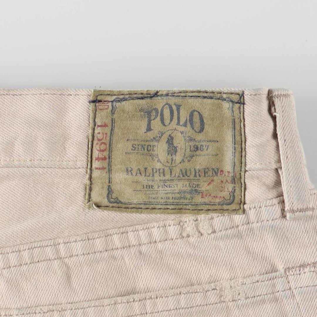 Ralph Lauren POLO RALPH LAUREN straight denim pants for men, W36 equivalent cotton Beige type Vintage Second Hand