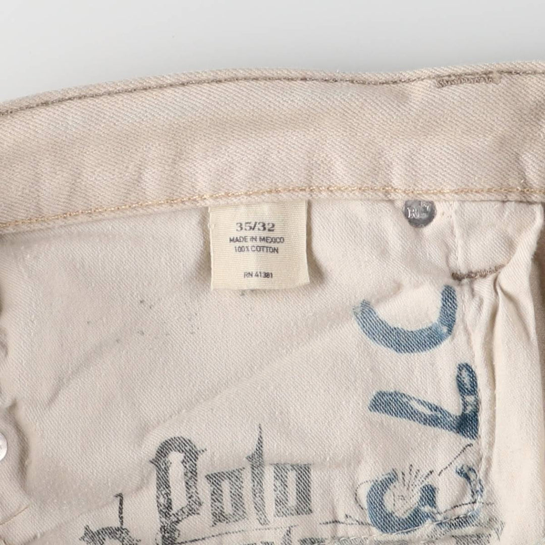 Ralph Lauren POLO RALPH LAUREN straight denim pants for men, W36 equivalent cotton Beige type Vintage Second Hand